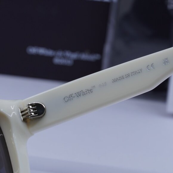 Off-White OERI008 VIRGIL 0107 Square Sunglasses – White/Dark Grey